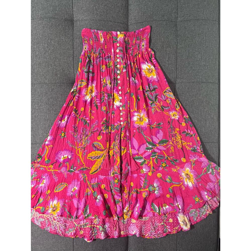 RACHEL Rachel Roy Skirt Women Large Pink Holiday Tropical Floral - Picture 3 of 12